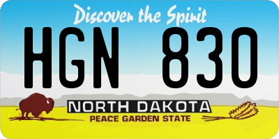 ND license plate HGN830