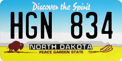 ND license plate HGN834