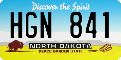 ND license plate HGN841