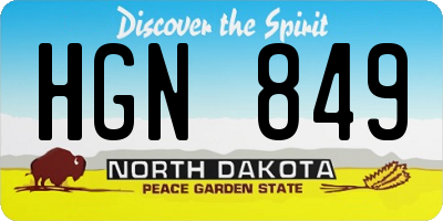ND license plate HGN849