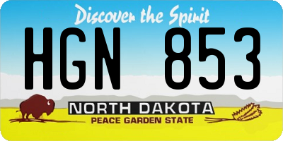 ND license plate HGN853