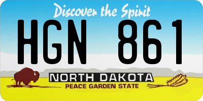 ND license plate HGN861