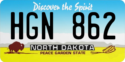 ND license plate HGN862