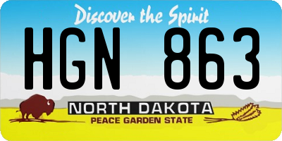 ND license plate HGN863