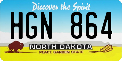 ND license plate HGN864