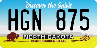 ND license plate HGN875