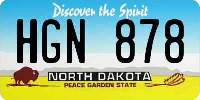 ND license plate HGN878