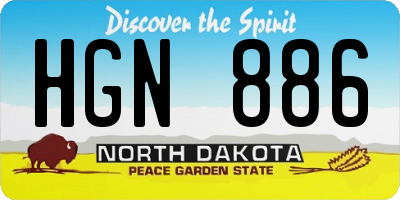 ND license plate HGN886