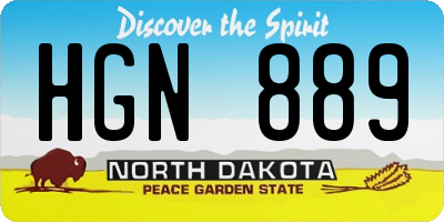 ND license plate HGN889