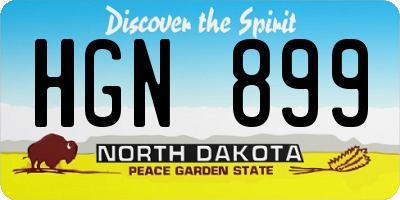 ND license plate HGN899