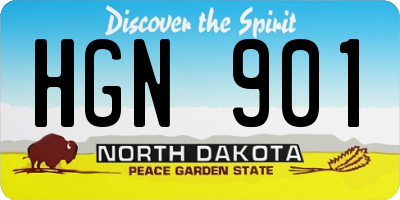 ND license plate HGN901