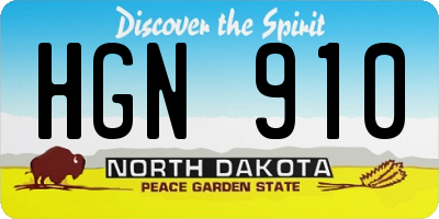 ND license plate HGN910