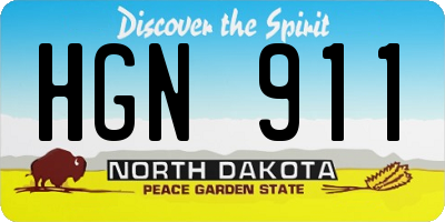 ND license plate HGN911