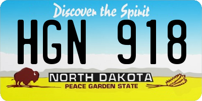 ND license plate HGN918
