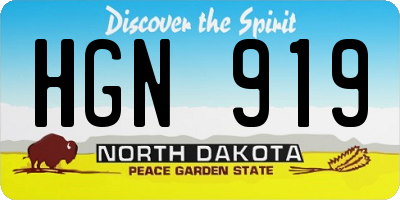 ND license plate HGN919