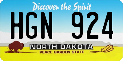 ND license plate HGN924