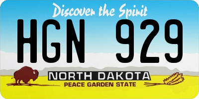 ND license plate HGN929