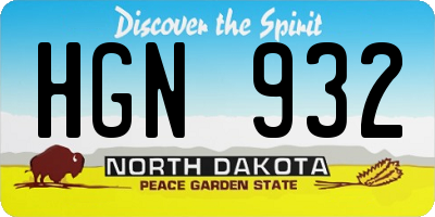 ND license plate HGN932
