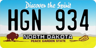 ND license plate HGN934