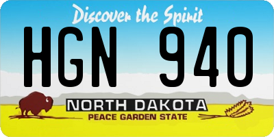 ND license plate HGN940
