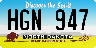 ND license plate HGN947