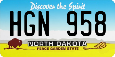 ND license plate HGN958