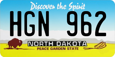 ND license plate HGN962