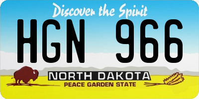 ND license plate HGN966