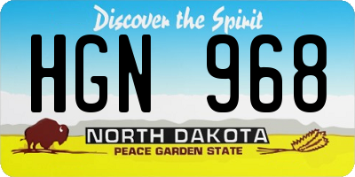 ND license plate HGN968