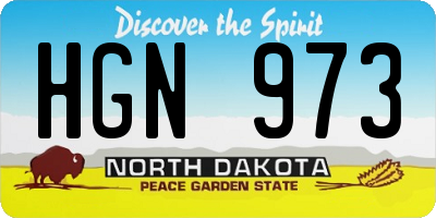 ND license plate HGN973