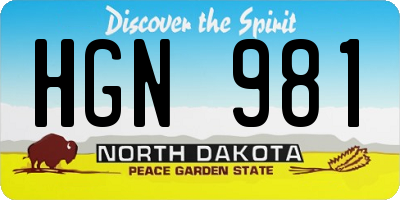 ND license plate HGN981