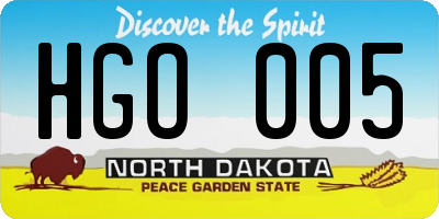 ND license plate HGO005