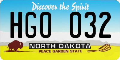 ND license plate HGO032