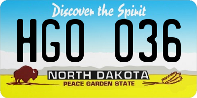 ND license plate HGO036