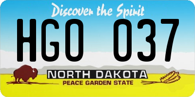 ND license plate HGO037