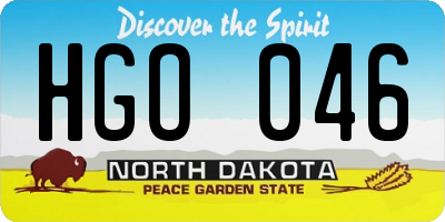 ND license plate HGO046