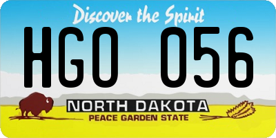 ND license plate HGO056
