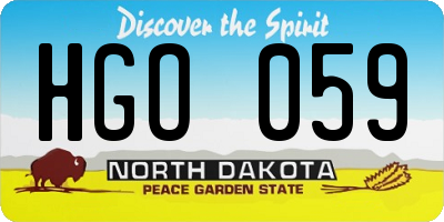 ND license plate HGO059