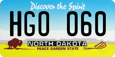 ND license plate HGO060