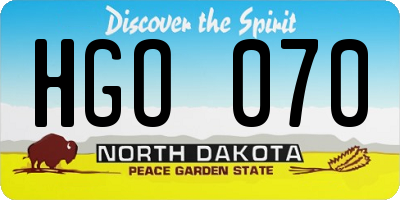 ND license plate HGO070