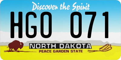 ND license plate HGO071