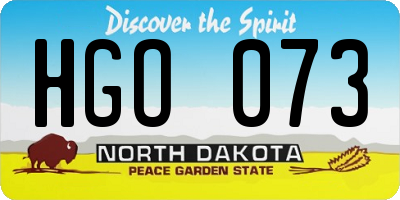 ND license plate HGO073