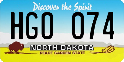 ND license plate HGO074