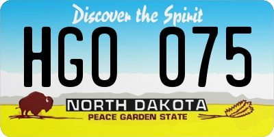 ND license plate HGO075