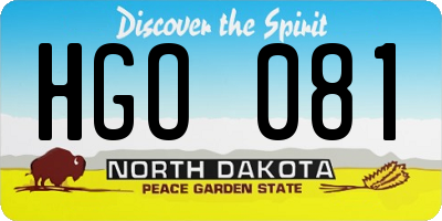 ND license plate HGO081