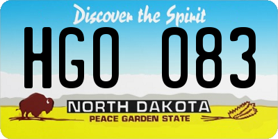 ND license plate HGO083