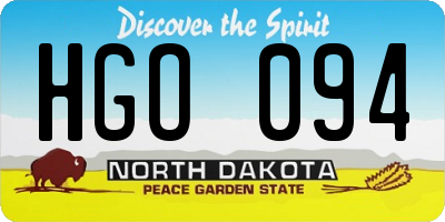 ND license plate HGO094