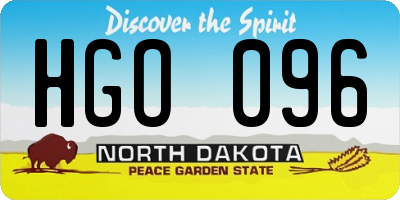 ND license plate HGO096