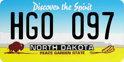 ND license plate HGO097