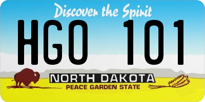 ND license plate HGO101